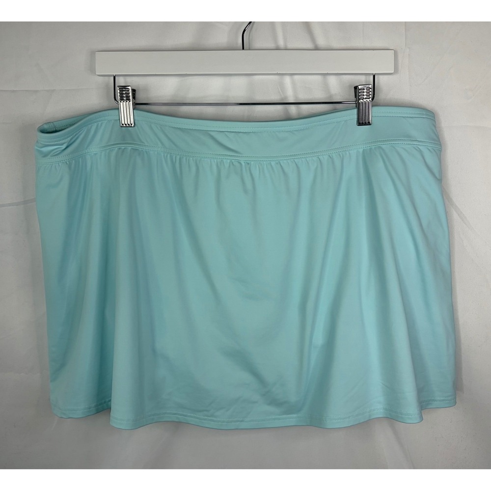 Lands' End Aqua Blue Swim Skirt‎ Skort Bottoms Womens Plus 20W Built In Brief - Picture 9 of 9